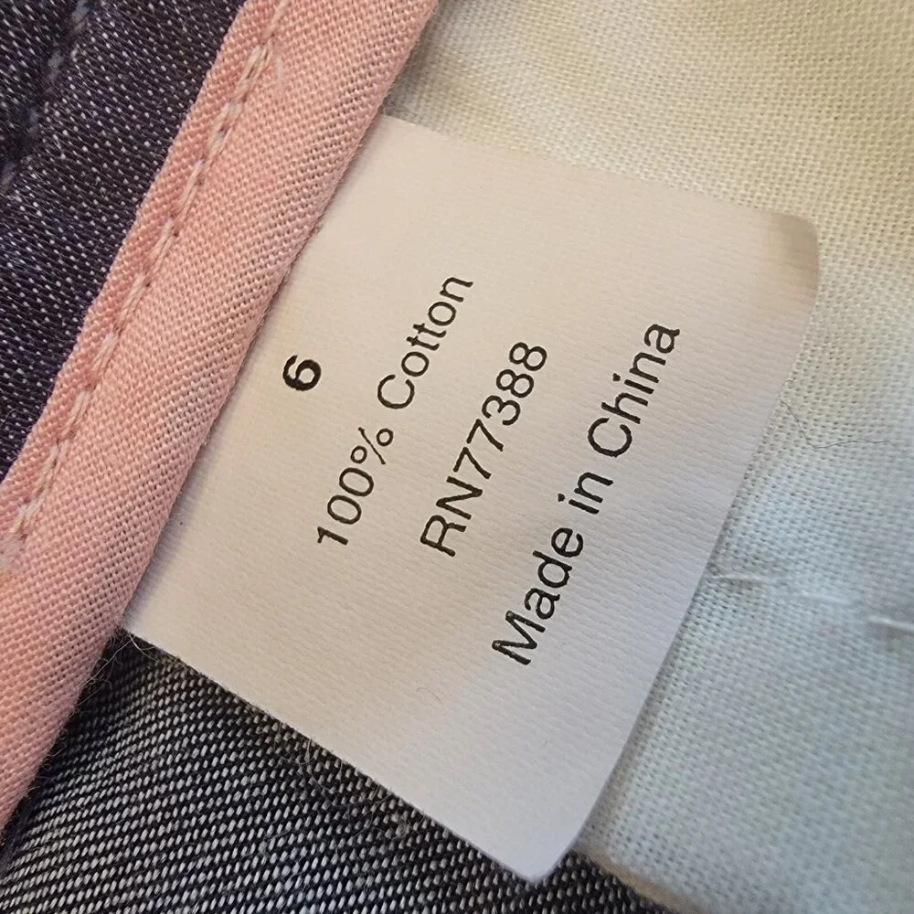 J. Crew Pants City Fit Chambray‎ 100% Cotton Sz 6 NWOT